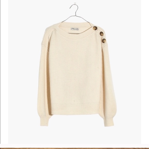 NWT button boatneck sweater - Picture 2 of 3